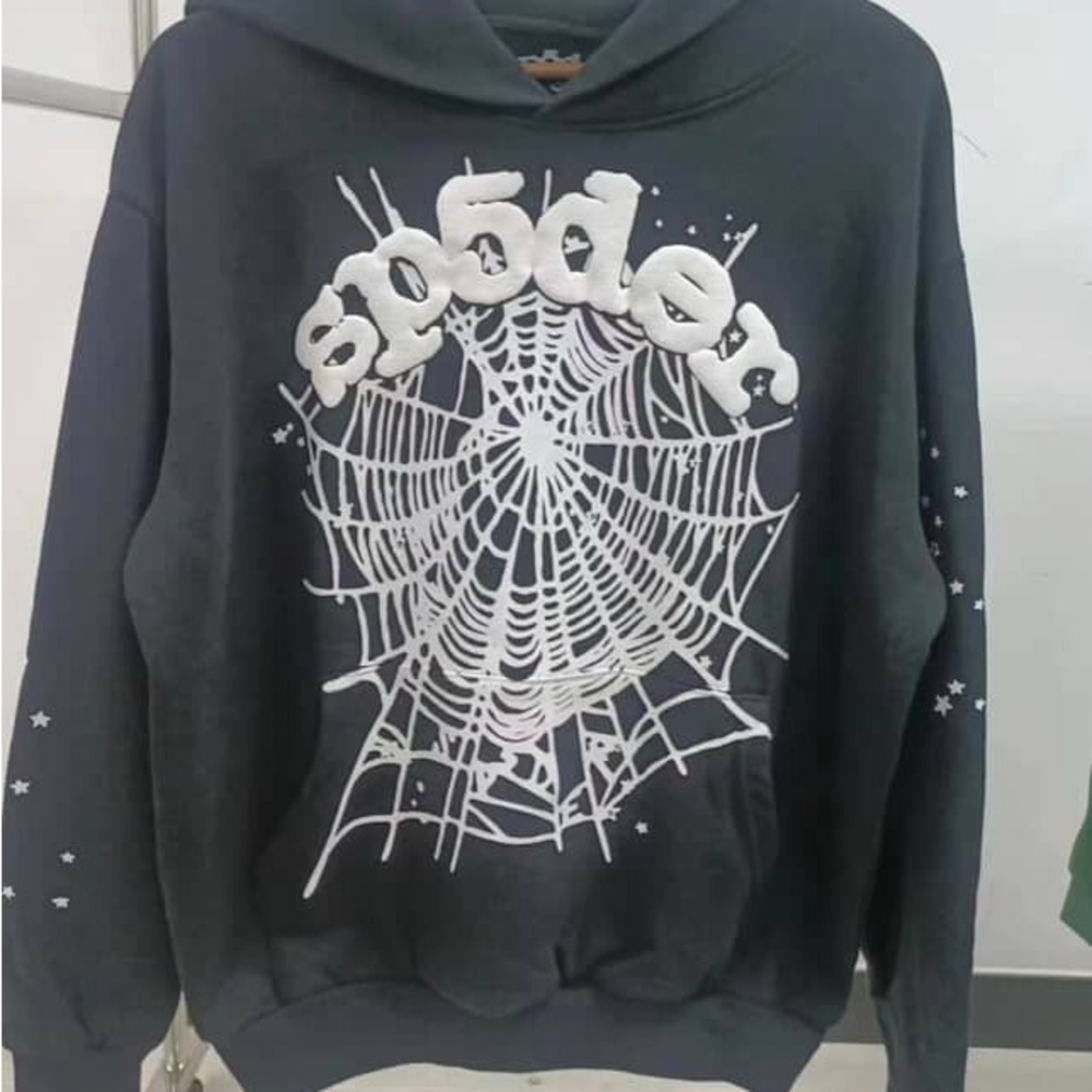 Black Spider Web Graphic Hoodie